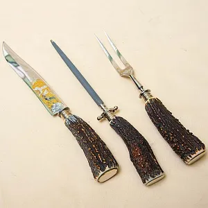 Винтажный Набор для Барбекю «Охота» - 3 предмета, Германия, DREIZACK SOLINGEN, 50 -е годы ХХ века.