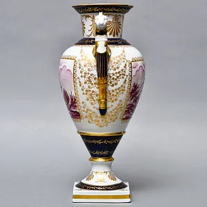 Коллекционные Парные Фарфоровые Вазы в стиле Ампир, Giulia Mangani Италия, середина ХХ века. 