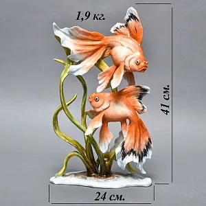 Коллекционная Фарфоровая статуэтка «Две золотые рыбки», ROSENTHAL Германия, 1974 - 1982 годы.