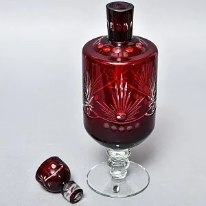 Набор Графин и Рюмки «Рубиновый Хрусталь», Tirgu-Mures Германия, 50 -е годы ХХ века.