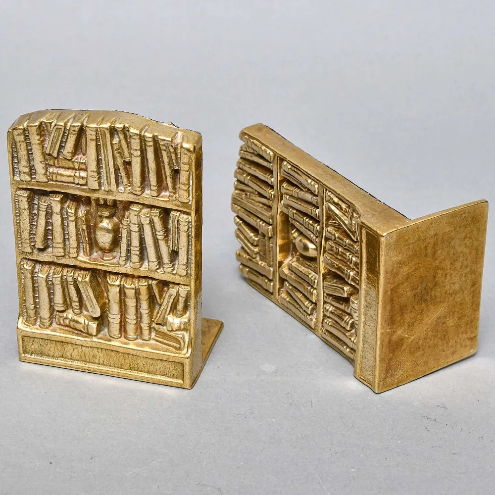 Букенды - Держатели - Ограничители - Подставка для книг «Книжная библитотека», Латунь, Германия.