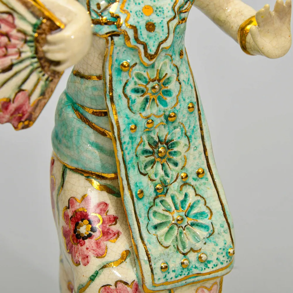 Коллекционная Фаянсовая статуэтка "Балийский танец", Poterie D'Art de Lausanne Швейцария - вторая половина ХХ века.