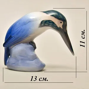 Авторская Фарфоровая Статуэтка «ПТИЦА. ЗИМОРОДОК», Bing&Grøndahl Дания, 1970 - 1983 гг.