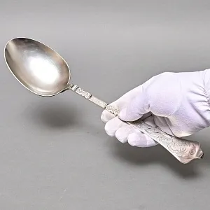 Большая Ложка - Половник для подачи готовых блюд, Silverplated, Италия, первая половина ХХ века. 