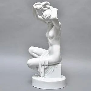 РЕДКОСТЬ! Большая Фарфоровая статуэтка «Обнаженная купальщица», Herend Венгрия.