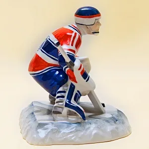 Авторская Коллекционная Фарфоровая Статуэтка «Вратарь - Хоккей - Спорт» Россия. 