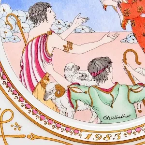 Коллекционная Фарфоровая тарелка из серии РОЖДЕСТВО - «Ангел Господень», Hutschenreuther Германия - 1985 год.