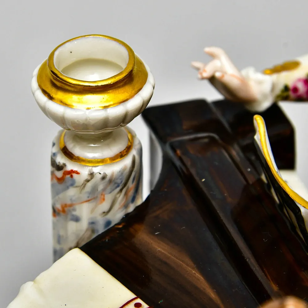 Антикварная Фарфоровая Статуэтка - Подсвечник "Музыкальное Трио", Ernst Bohne Sohne Германия.