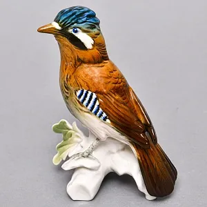 Птица - Фарфоровая статуэтка «Сойка», Karl Ens Германия, первая половина ХХ века.