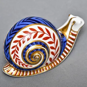 Коллекционное Пресс - Папье, Фарфоровая Статуэтка «УЛИТКА», Royal Crown Derby, Англия, 80-е гг. 