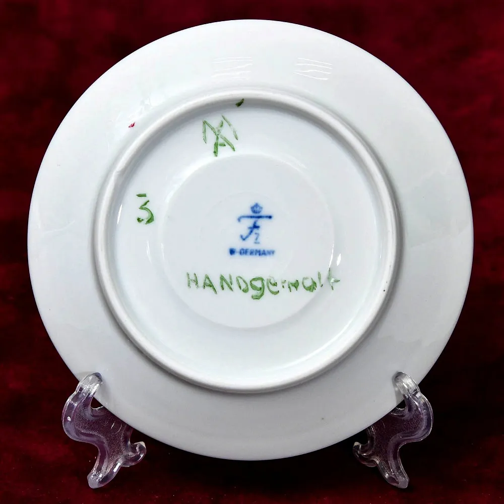 Редкость! Коллекционная Кофейная Пара «Зелёные Цветы», фарфор FURSTENBERG, Германия.