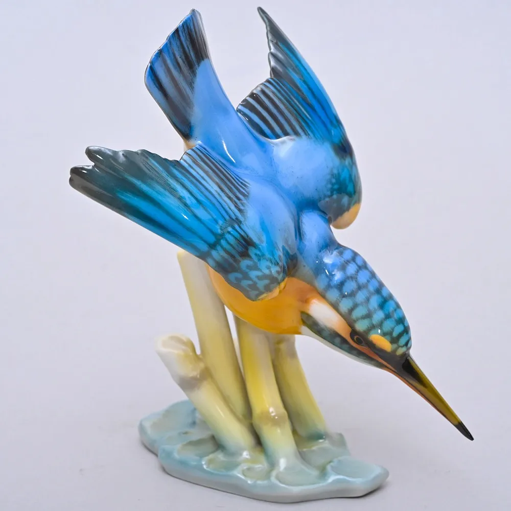 Фарфоровая Статуэтка «Птица - Зимородок», Hutschenreuther Германия, вторая половина ХХ века.