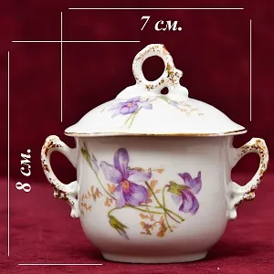 Антикварный Порционный Набор Соусников на Подносе, Фарфор Limoges Франция, начало ХХ века.