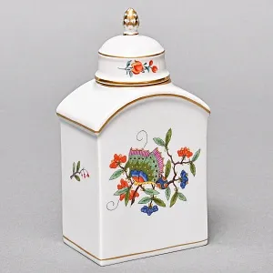 Фарфоровая Чайница с крышкой «Индийские цветы», MEISSEN / МЕЙСЕН Германия, середина ХХ века.
