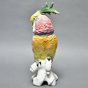 Большая Фарфоровая Статуэтка Птицы «Розовый Какаду» Н-36 см., Karl Ens Германия, первая половина ХХ века.