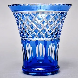  Голубой Аквамарин - Хрустальная Ваза VAL SAINT LAMBERT (Вал Сант Ламберт) Бельгия, конец 60-х гг. 