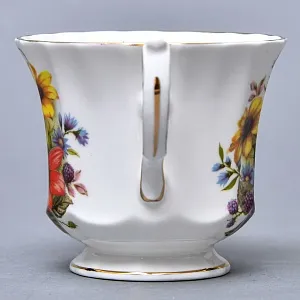 Коллекционная Фарфоровая Чайная пара «ОСЕННИЕ ЦВЕТЫ», Англия - 70-е годы.