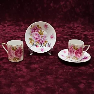 Коллекционная Кофейная Пара «Розовые Розы» Фарфор Япония.
