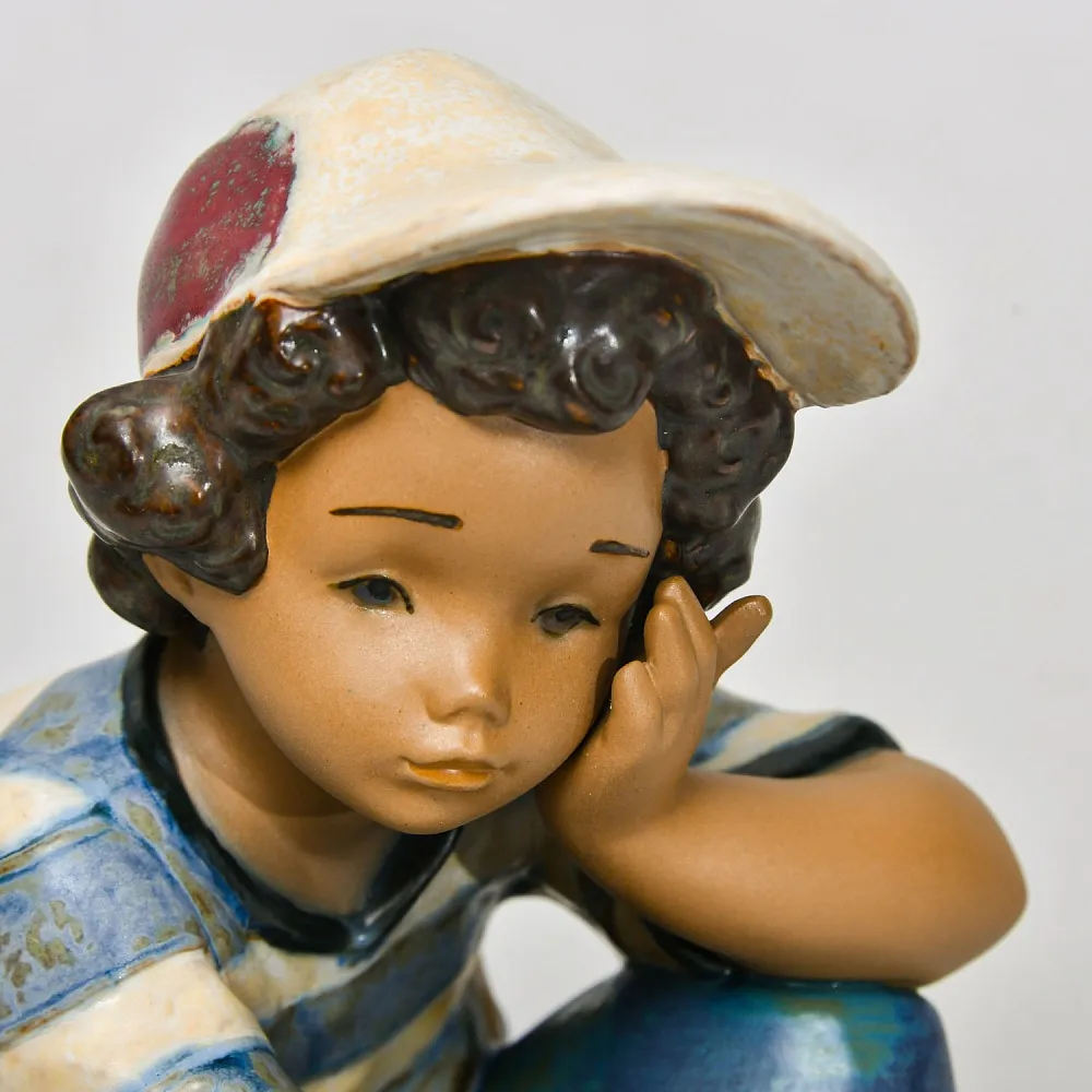 Коллекционная Фарфоровая статуэтка «Длинный день», Lladro серия Грес, Испания.