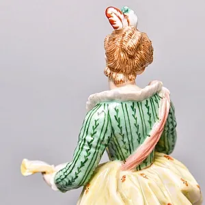  Антикварные Парные статуэтки «Музыкальный Дуэт», Фарфор, Dressel & Kister Passau Германия, 1907 - 1922 гг. 