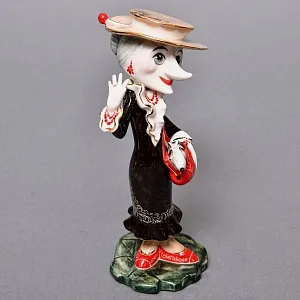 Авторская Коллекционная Фарфоровая Статуэтка «Старуха Шапокляк», Россия.