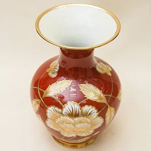 Коллекционная Ваза из серии «Золото Роз» Фарфор Hertel, Jacob&Co. Германия Н-25см.