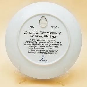 Коллекционная Тарелка «Визит торговца» Фарфор Furstenberg Германия -1987 год.