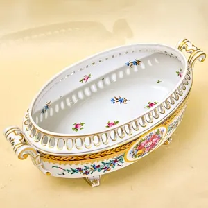 Фарфоровая Ваза - Сухарница -  Конфетница в стиле Ампир, SP Dresden, Германия 50 гг.