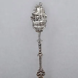 Сервировочный Набор Коллекционных  Десертных Ложек «Парусные Корабли», Silverplate Германия.