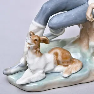 Коллекционная Фарфоровая статуэтка «Мальчик с собакой. Юный пастух», Lladro Испания.