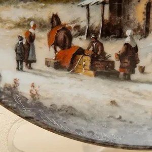 Коллекционная Тарелка «Визит торговца» Фарфор Furstenberg Германия -1987 год.