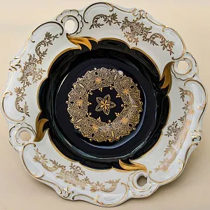 Коллекционное Сервировочное Блюдо Тарелка «Солнечный Ветер» Фарфор WEIMAR Германия -1949 год.