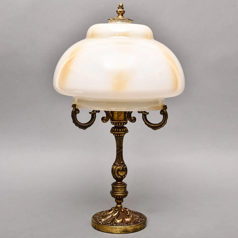 Винтажная Электрическая Настольная Кабинетная Лампа - Светильник, бронза СССР 70 -е гг. 