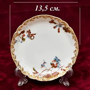 Винтажная Чайно-Кофейная пара + Тарелка (тройка), Фарфор Limoges Франция, 1876 - 1896 годы. 