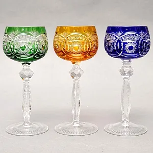 Набор - Шесть Бокалов для Вина Knittel FAKIRIS Силезия, Германия начало 50-х годов ХХ века.