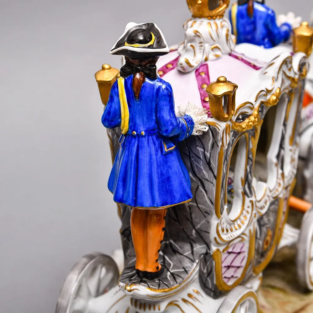 Редкость! Большая Фарфоровая статуэтка «КАРЕТА», SITZENDORF Германия, середина ХХ века.