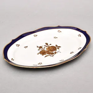 Большое Фарфоровое Блюдо - Тарелка «Marie-Luise», Кобальт LINDNER Kups, Германия 60-гг. 