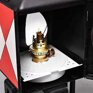 Большой Антикварный Железнодорожный Керосиновый Сигнальный Фонарь, Франция начало ХХ века.