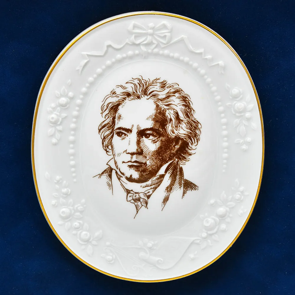 Картина - Панно - Фарфоровая Плакетка «Людвиг ван Бетховен», MEISSEN  Германия -1978 год.