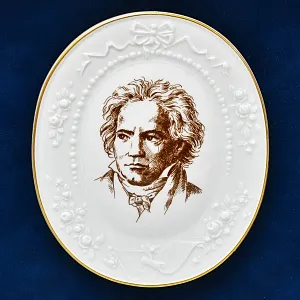 Картина - Панно - Фарфоровая Плакетка «Людвиг ван Бетховен», MEISSEN  Германия -1978 год.