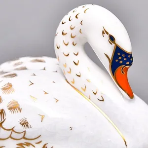 Коллекционное Пресс - Папье, Фарфоровая Статуэтка «ЛЕБЕДЬ», Royal Crown Derby Англия.