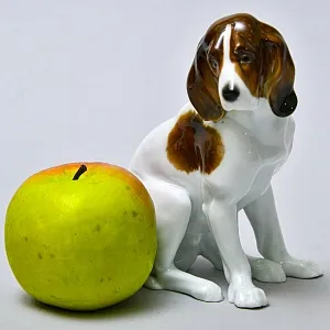 Антикварная Фарфоровая статуэтка «Грустный Спаниель», Karl Ens Германия, первая половина ХХ века.