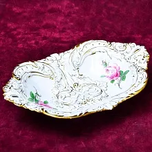Коллекционное Сервировочное Блюдо - Сухарница - Тарелка, Фарфор MEISSEN Германия, 1924 - 1934 года.