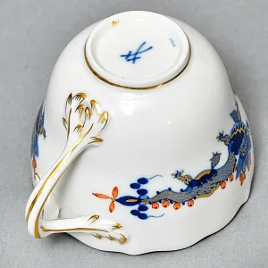 Коллекционная Кофейная пара «Синий Дракон», Фарфор, MEISSEN Германия, первая половина ХХ века.