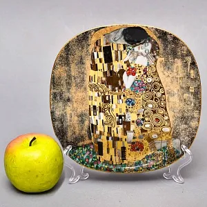 Коллекционная Тарелка «Шедевры Густава Климта. ПОЦЕЛУЙ», Фарфор Lilien Porzellan Австрия, 1990 год. 
