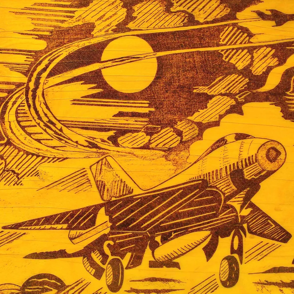 Агитационное Настенное Панно - Картина «Летчики! На страже Родины!» СССР - 1968 год.