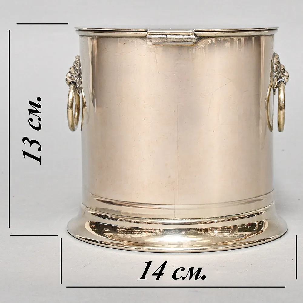 Антикварная Металлическая Ёмкость для подачи Колотого Льда, Silverplate, J. B. Chatterley & Sons Ltd. Англия -1900 -1910 годы.
