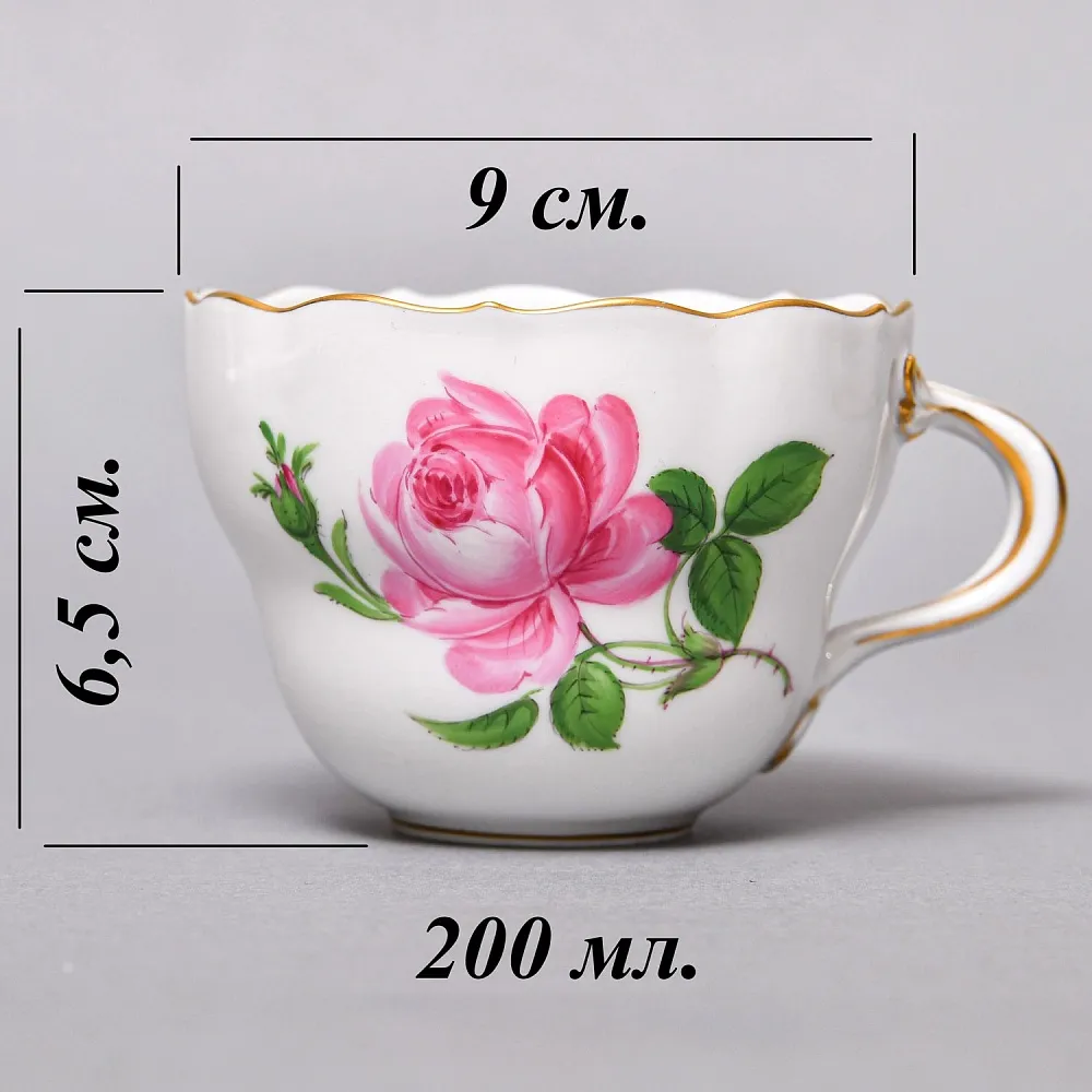 Фарфоровый Чайный Сервиз «РОЗА Мейсена» на 6-ть персон, MEISSEN / МЕЙСЕН Германия. 