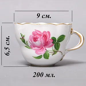 Фарфоровый Чайный Сервиз «РОЗА Мейсена» на 6-ть персон, MEISSEN / МЕЙСЕН Германия. 