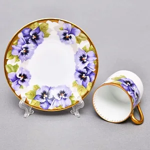 Антикварная Кофейная пара «Фиалки» из коллекции «Viktoria Luise», Rosenthal Германия, 1891 - 1906 годы.